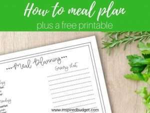 meal plan by inspiredbudget.com