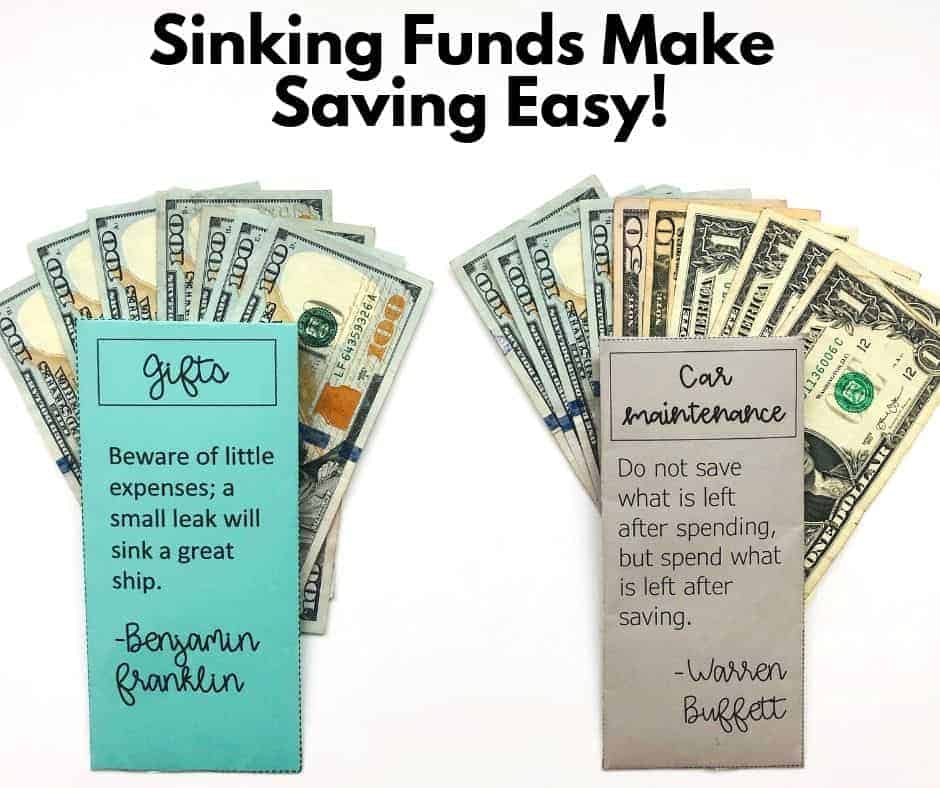 sinking funds by InspiredBudget.com