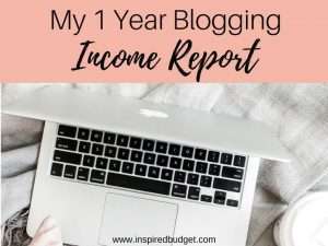 1 year blogging income report by inspiredbudget.com