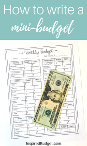 How To Write A Mini Budget by InspiredBudget.com