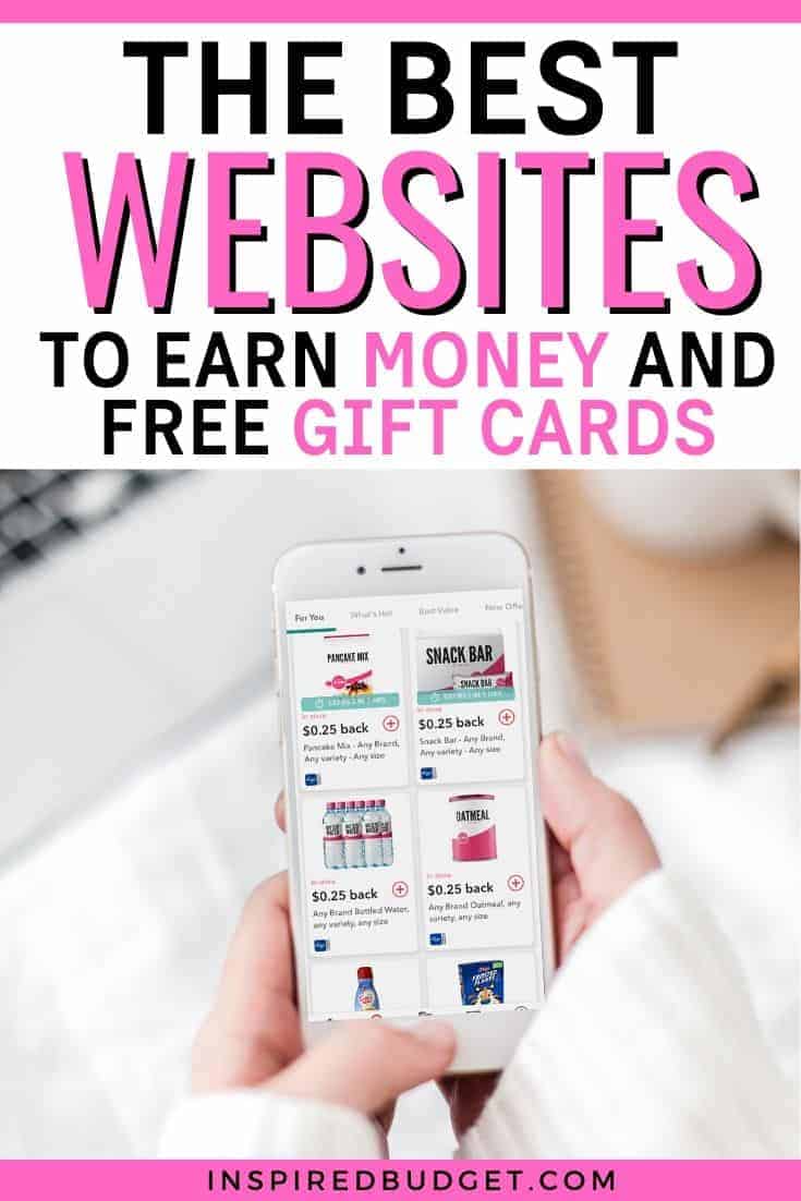 The Best Websites To Earn Money and Free Gift Cards by InspiredBudget.com