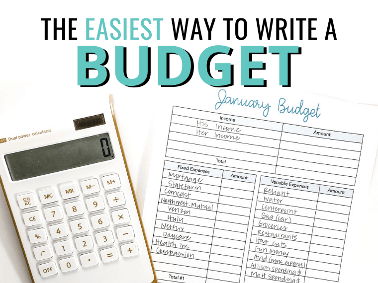 The Easiest Way To Write A Budget by Inspired Budget