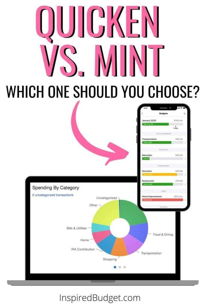 Quicken vs Mint - These 2 major personal finance tools have been competing for years! I’m breaking down the difference between Quicken and Mint. You’ll also learn if Quicken is worth the price.
