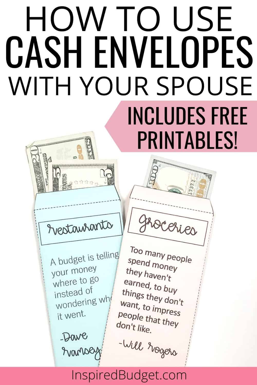 Ready to use the cash envelope system but aren't sure where you and your spouse should start? No worries! Learn exactly how to use cash envelopes with a spouse. Includes FREE printable envelopes so you can get started today!