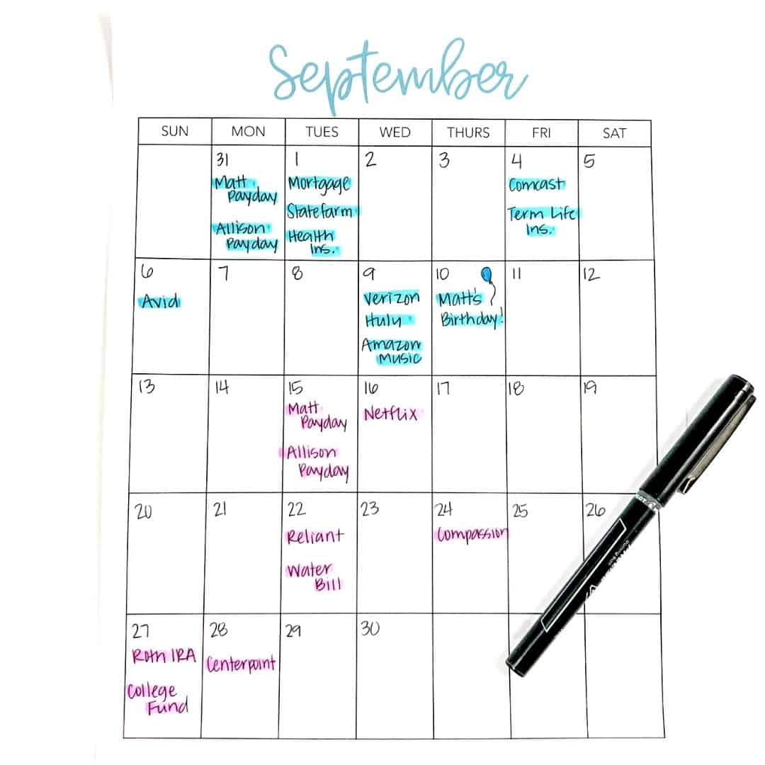 How to keep your finances and budget organized with a budget calendar