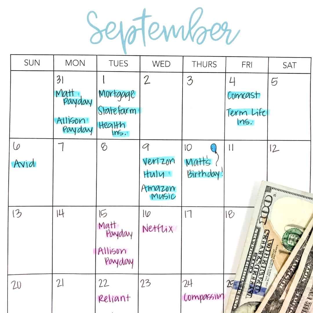 How To Use A Budget Calendar And Why You Need One - Inspired Budget