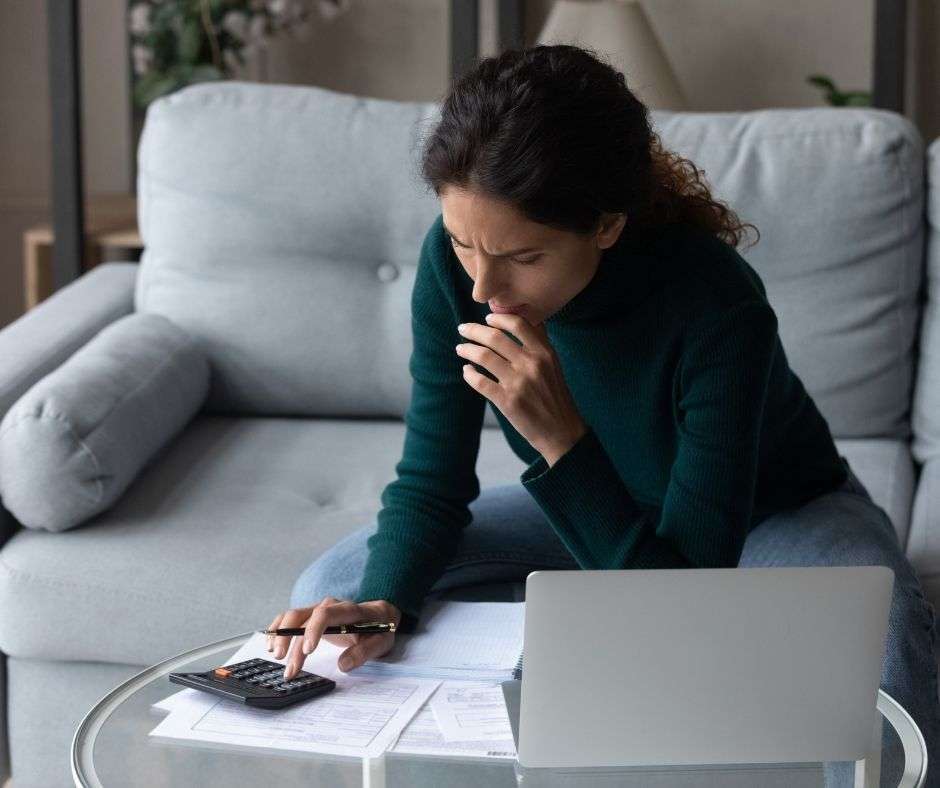 woman on calculator