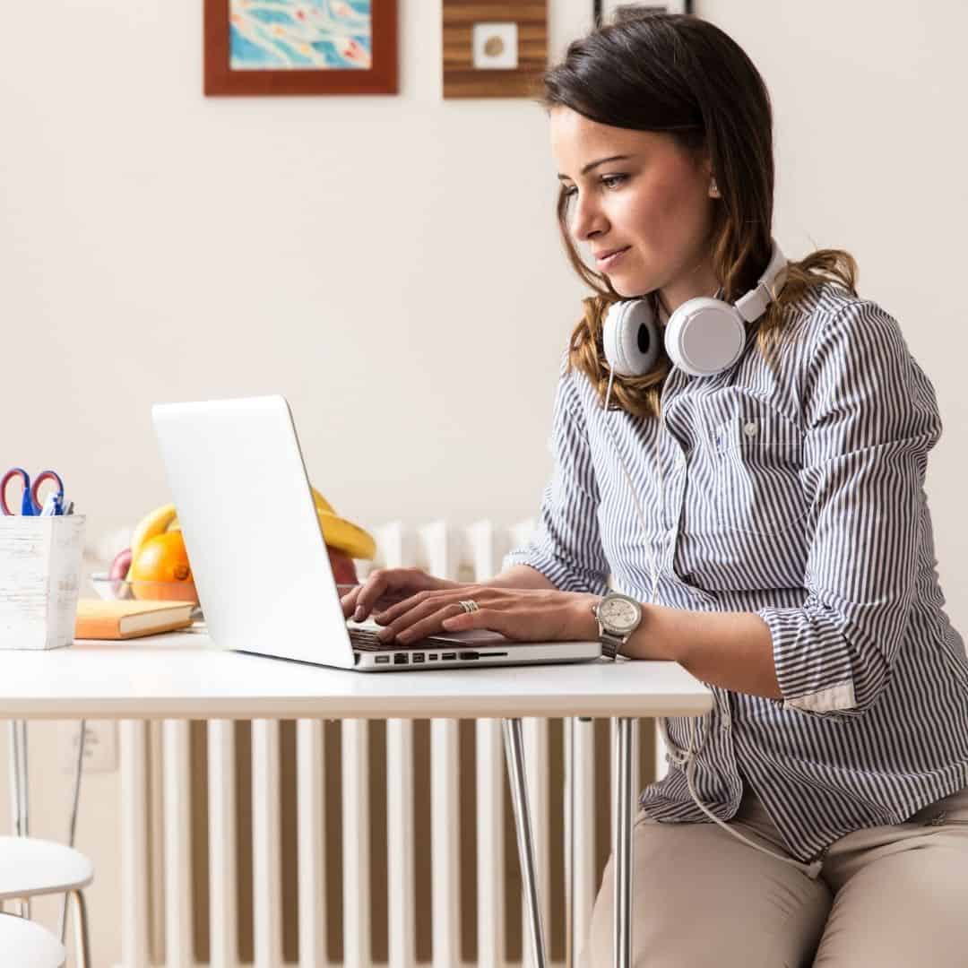 woman on computer