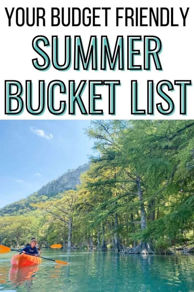 budget friendly summer bucket list