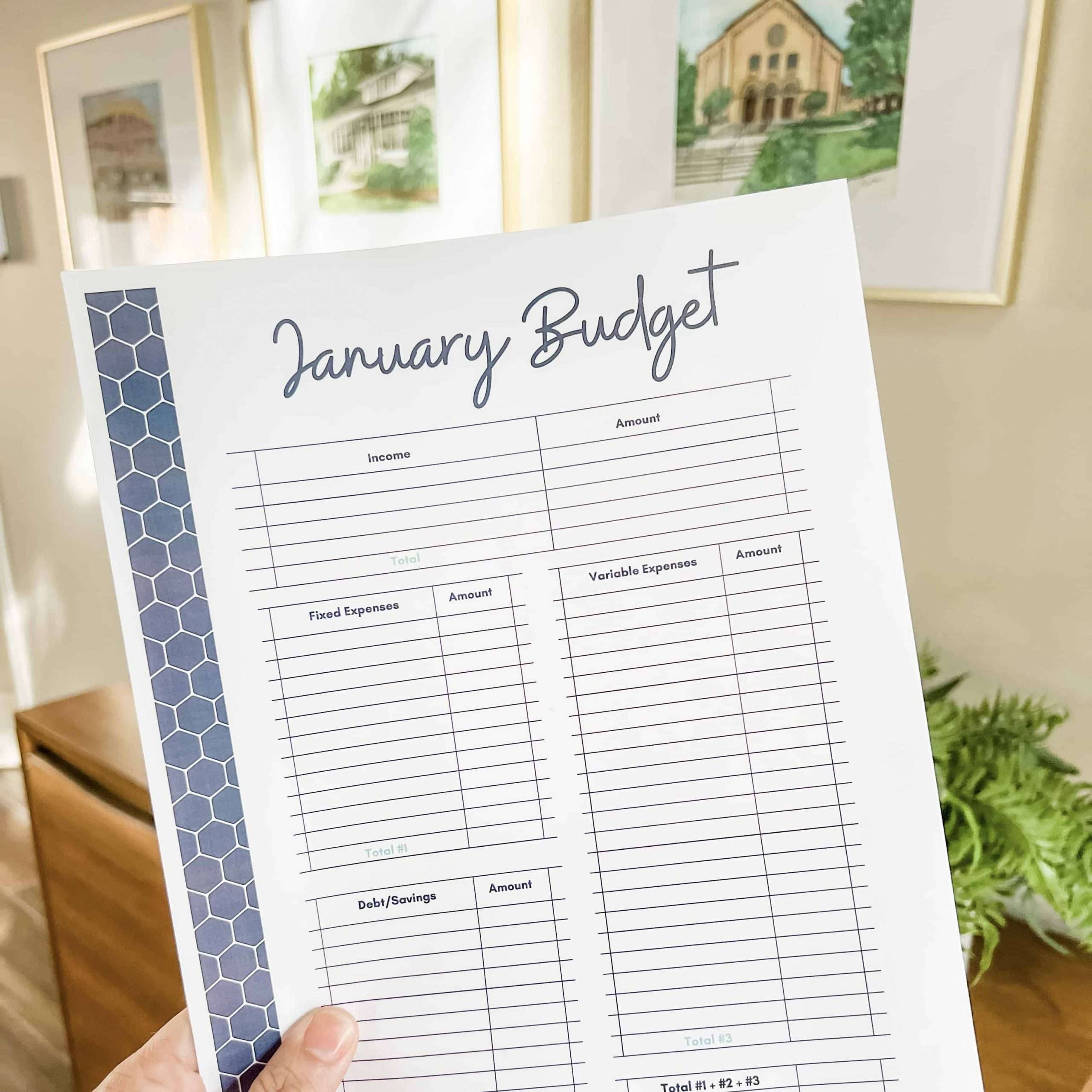 January Budget Page