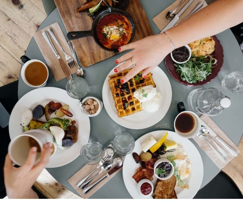 breakfast food at a restaurant