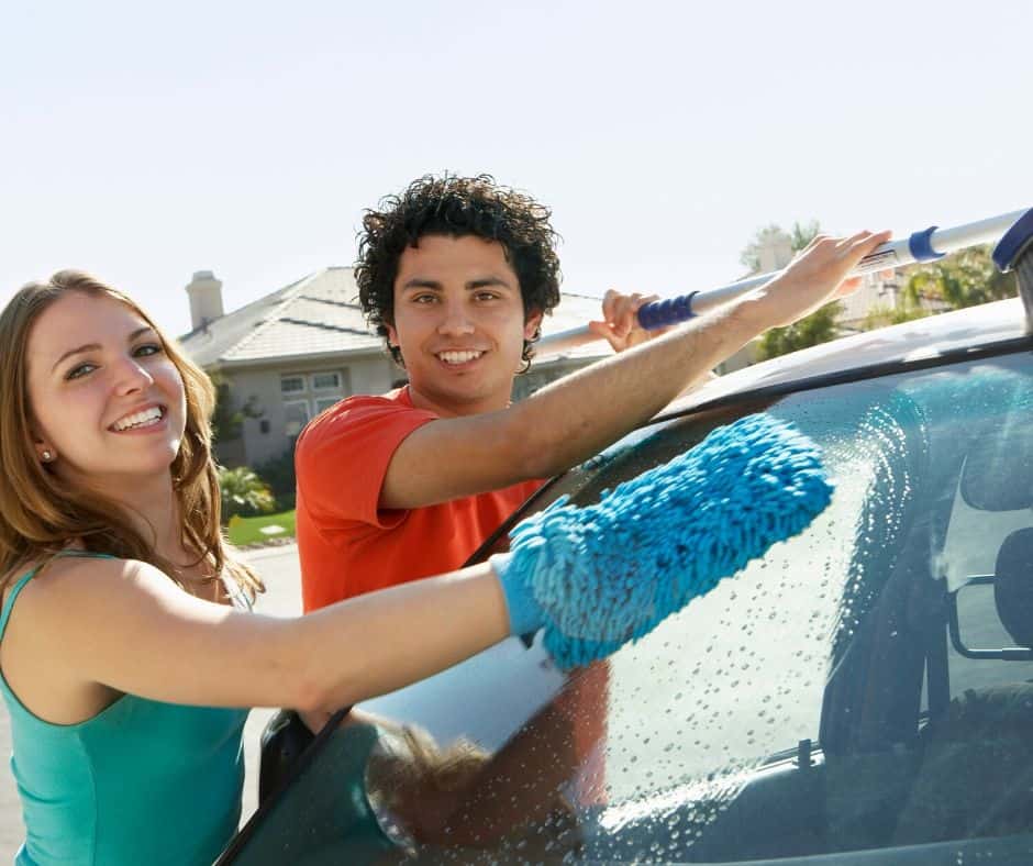 Wash cars to make money as a teen