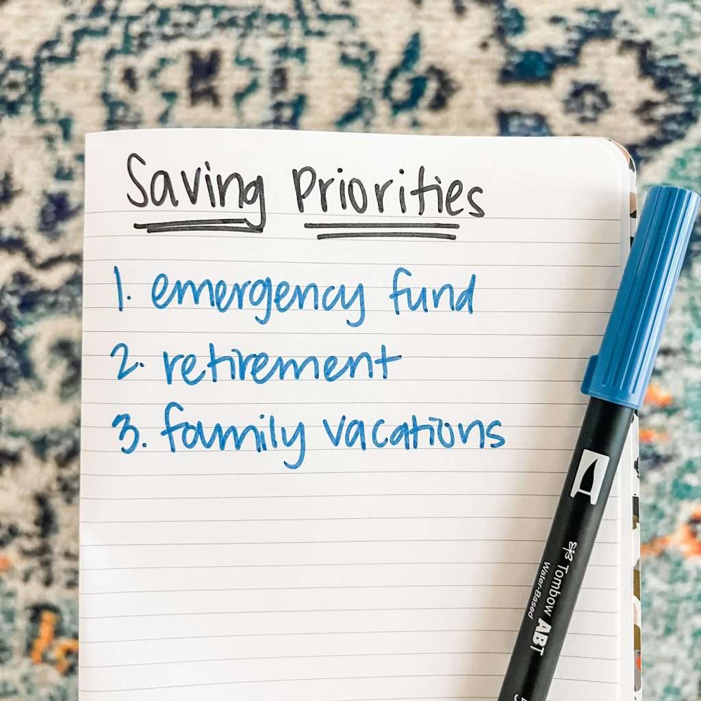 Saving Money Priorities