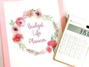 budget binder and calculator