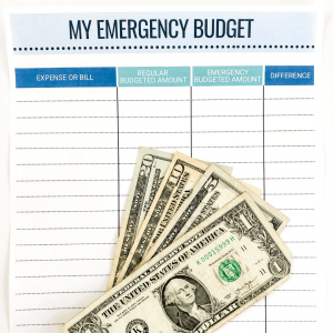 Emergency Budget Printable