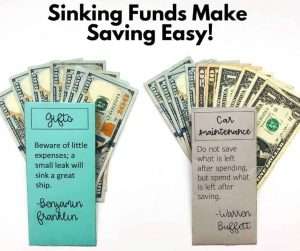 sinking funds by InspiredBudget.com