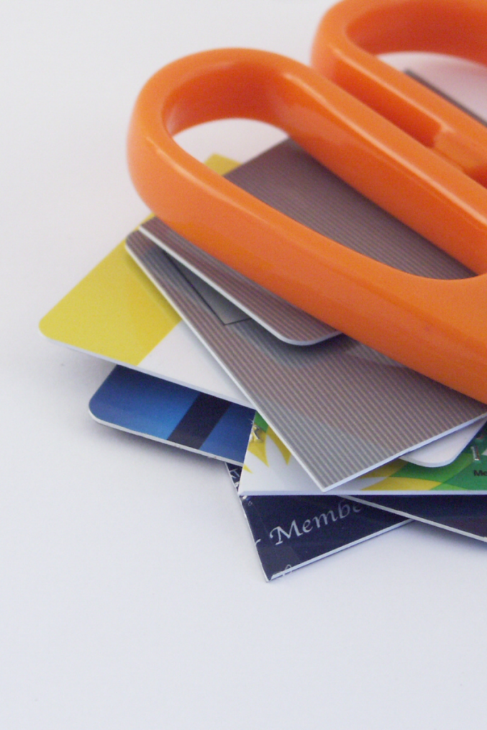 Credit cards and scissors 