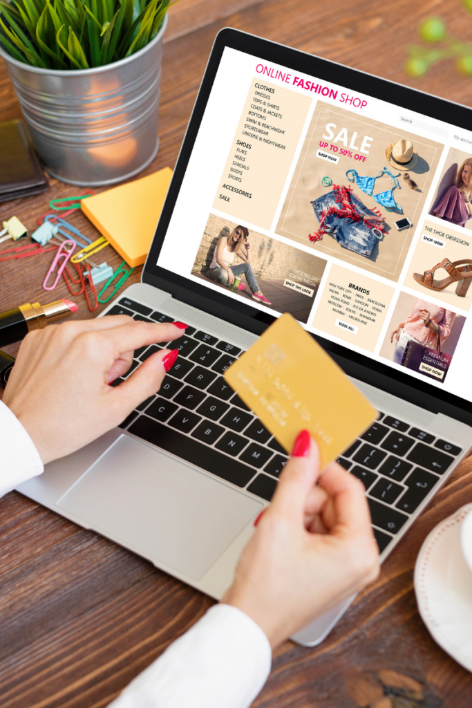 Shopping online with a laptop and credit card